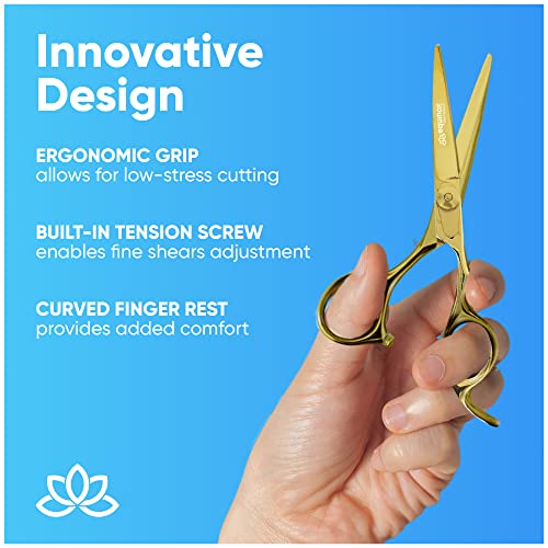 Equinox Professional Razor Edge Series - Barber Hair Cutting Scissors/Shears - 6.5" Overall Length with Fine Adjustment Tension Screw