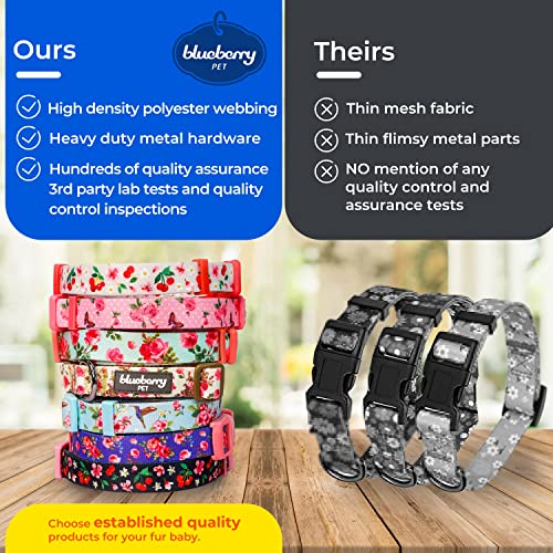 Blueberry Pet Floral Rose Dog Collar - Small