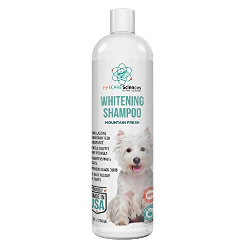Dog Whitening Shampoo, Gentle Sulfate Free Formula, Brightens White and Darkens Black Coats, Dog Shampoo Proudly Made In The USA (8 fl oz)