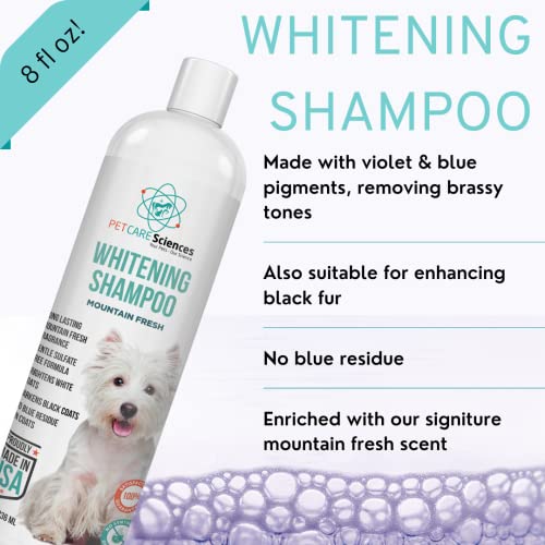 Dog Whitening Shampoo, Gentle Sulfate Free Formula, Brightens White and Darkens Black Coats, Dog Shampoo Proudly Made In The USA