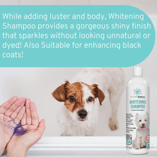 Dog Whitening Shampoo, Gentle Sulfate Free Formula, Brightens White and Darkens Black Coats, Dog Shampoo Proudly Made In The USA