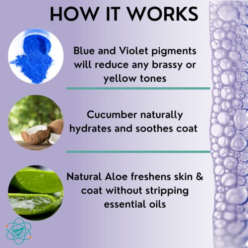 Dog Whitening Shampoo, Gentle Sulfate Free Formula, Brightens White and Darkens Black Coats, Dog Shampoo Proudly Made In The USA (24 fl oz)