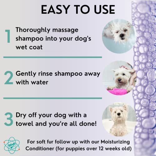 Dog Whitening Shampoo, Gentle Sulfate Free Formula, Brightens White and Darkens Black Coats, Dog Shampoo Proudly Made In The USA (24 fl oz)