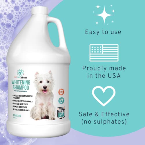 Dog Whitening Shampoo, Gentle Sulfate Free Formula, Brightens White and Darkens Black Coats, Dog Shampoo Proudly Made In The USA (24 fl oz)