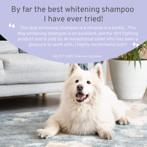 Dog Whitening Shampoo, Gentle Sulfate Free Formula, Brightens White and Darkens Black Coats, Dog Shampoo Proudly Made In The USA