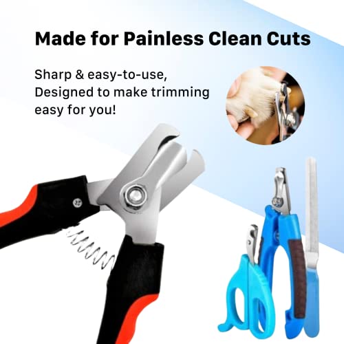 Bobocawa Dog Nail Clippers Trimmer Set - Safety Guard to Avoid Over-Cutting Big Clipper for Thick Nails Razor Sharp Blades Professional at Home Grooming Dog Cat Rabbit