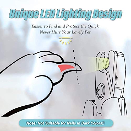 Yoopet Cat&Dog Nail Clippers with LED Lights, Pet Nail Trimmer with Nail File Professional Dog Nail Grinder with Safety Guard Nail File Claw Grooming Kit for Trimming Dogs Cats Birds Reptiles