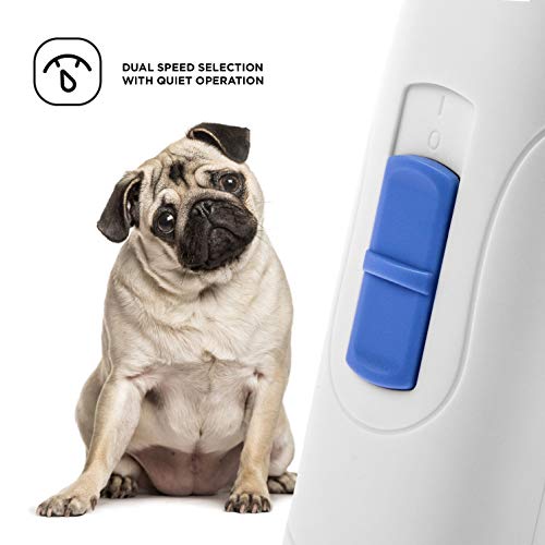 Home Zone Pet Electric Nail Grinder - 2-Speed Professional Pet Nail Trimmer with Replacement Grooming Wheel