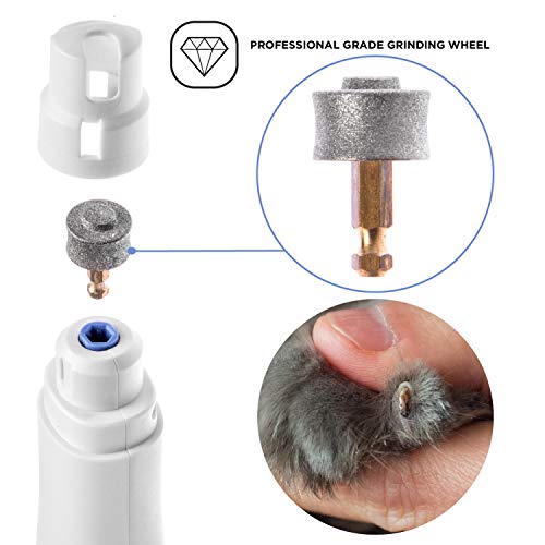 Home Zone Pet Electric Nail Grinder - 2-Speed Professional Pet Nail Trimmer with Replacement Grooming Wheel