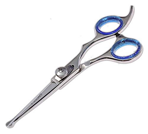Laazar Pro Dog Grooming Scissors, Straight Pet Grooming Shears, with Safety Round Tip, Ball Point for Easy and Safe use. | Premium Sharp Long Lasting Professional Hair Trimming Scissors (5.5 Inches)
