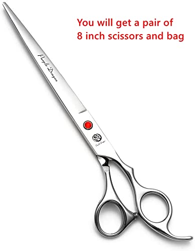 Purple Dragon 4“/5"/5.5"/6"/6.5"/7"/7.5"/8"/9"/10" Sharp Edge Salon Hair Cutting Shears - Pet/Dog Grooming Scissors with Bag - Perfect for Barber or Pet Groomer
