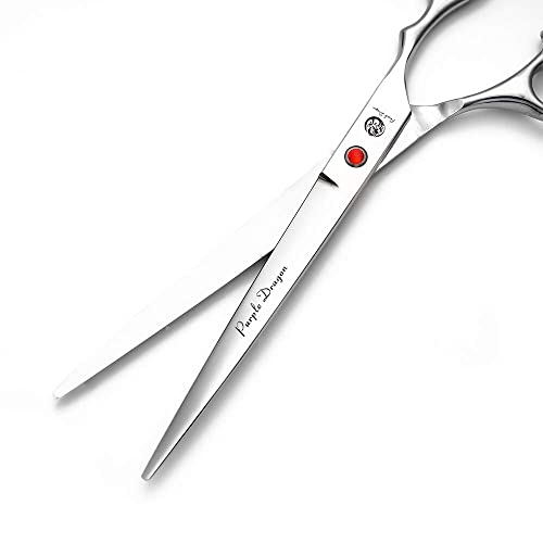 Purple Dragon 4“/5"/5.5"/6"/6.5"/7"/7.5"/8"/9"/10" Sharp Edge Salon Hair Cutting Shears - Pet/Dog Grooming Scissors with Bag - Perfect for Barber or Pet Groomer