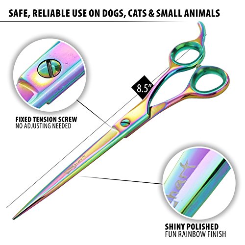 Sharf Rainbow 8.5 Inch Dog Trimming Scissors for Grooming - Effortless Grooming Performance - Durable Blades for Flawless Results - Professional and Beautiful Dog Cutting Scissors for Grooming