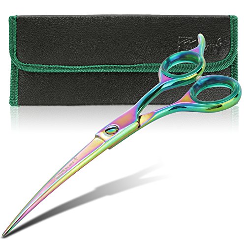 Premium 6.5 Inch Curved Grooming Scissors for Dogs - Sharp, Precise, and Comfortable - Durable Construction for Long-lasting Performance - Safety and Style Combined - Pet Grooming Scissors for dogs