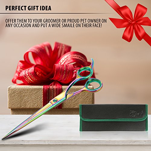 Sharf Rainbow 8.5 Inch Dog Trimming Scissors for Grooming - Effortless Grooming Performance - Durable Blades for Flawless Results - Professional and Beautiful Dog Cutting Scissors for Grooming