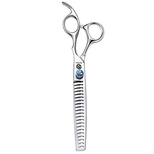 6.5" Professional Silver Pet Grooming Scissors, Dog Chunker Shears, Dog Thinning Scissor, Puppy Grooming Tools with Bag