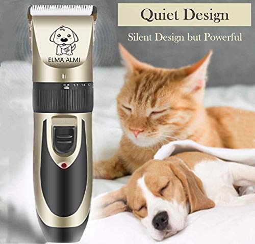 ELMA ALMI Dog Clippers for Grooming - Dog Grooming Clippers, Dog Clippers Low Noise Pet Clippers Rechargeable, Dog Grooming Kit, Dog Trimmers Clippers Professional