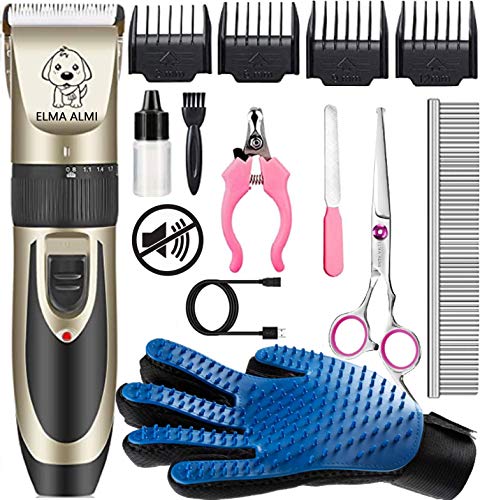 ELMA ALMI Dog Clippers for Grooming - Dog Grooming Clippers, Dog Clippers Low Noise Pet Clippers Rechargeable, Dog Grooming Kit, Dog Trimmers Clippers Professional
