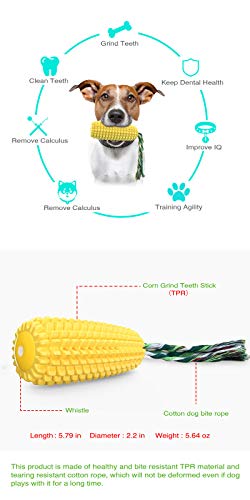 Corn-Shaped Squeaky Dog Toys Puppy Float Toys Dogs Supplies Doggy Chew Cotton Rope Teeth Cleaning Molar Toothbrush Durable Tough New Material