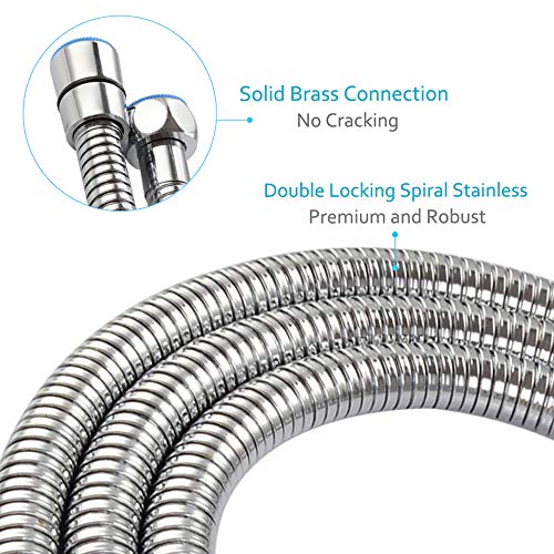 Extra Length Shower Hose 79", Angle Simple Stainless Steel Spray Hose, Flexible Shower Hose No Tangles, Bidet Sprayer Hose, Bathtub Shower Extension Hose 1/2" IPS, Chrome