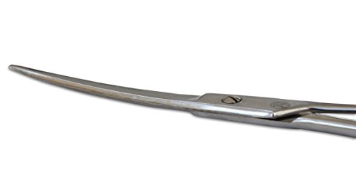 Mars Professional Stainless Steel Curved Scissors, Polished Blades, Rounded Blade Points for Safety, 7" Length