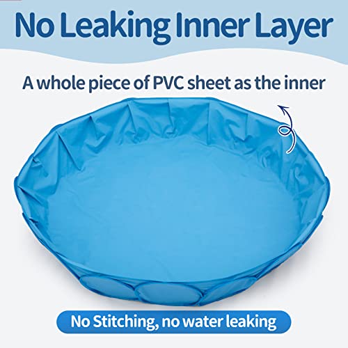 Alvantor Pet Swimming Pool Dog Bathing Tub Kiddie Pools Cat Puppy Shower Spa Foldable Portable Indoor Outdoor Pond Ball Pit 63" x12" Patent Pending