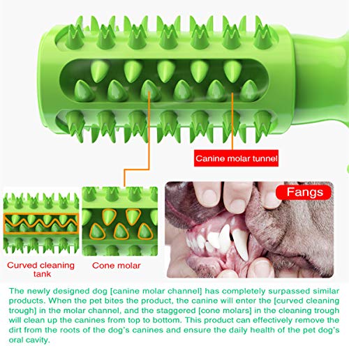 Dog Chew Toys Almost Indestructible Squeaky Dog Toys Durable Bite-Resistant Natural Rubber Teeth Care Dog Toys for Puppy Medium Large Breed Dogs (Green -Chew Toys)
