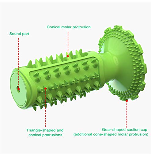 Dog Chew Toys Almost Indestructible Squeaky Dog Toys Durable Bite-Resistant Natural Rubber Teeth Care Dog Toys for Puppy Medium Large Breed Dogs (Green -Chew Toys)