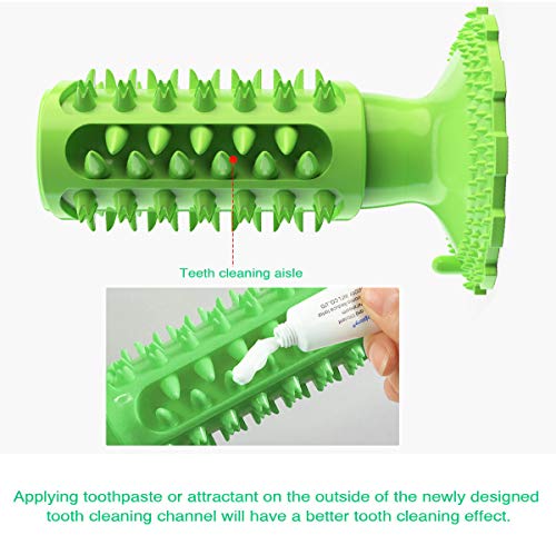 Dog Chew Toys Almost Indestructible Squeaky Dog Toys Durable Bite-Resistant Natural Rubber Teeth Care Dog Toys for Puppy Medium Large Breed Dogs (Green -Chew Toys)