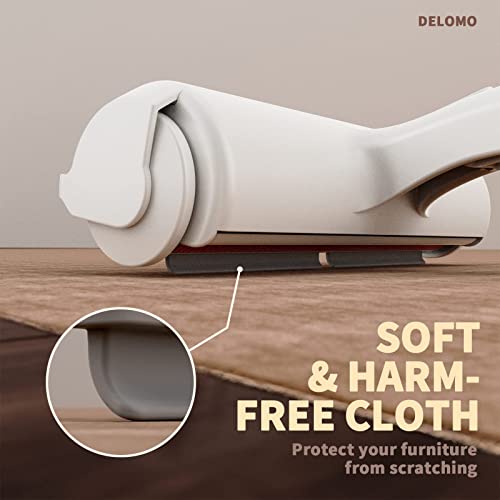 DELOMO Pet Hair Remover Roller - Dog & Cat Fur Remover with Self-Cleaning Base - Efficient Animal Hair Removal Tool - Perfect for Furniture, Couch, Carpet, Car Seat, Red