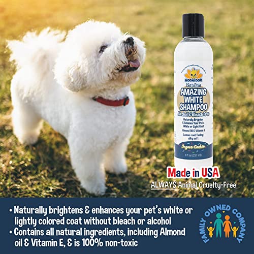 Bodhi Dog Amazing White Shampoo | Whitening Shampoo for Dogs | White Dog Shampoo | Brightens White & Light Coats | Natural Ingredients | Professional Quality (8 Fl Oz)