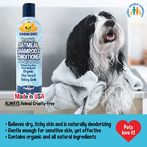 Organic Natural Oatmeal Dog Shampoo and Conditioner | Conditioning Deodorizing Formula for Dogs Cats & Pets | Treatment Wash Soothes Dry Itchy Skin | Aloe for Allergy Relief