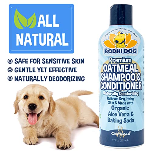 Organic Natural Oatmeal Dog Shampoo and Conditioner | Conditioning Deodorizing Formula for Dogs Cats & Pets | Treatment Wash Soothes Dry Itchy Skin | Aloe for Allergy Relief