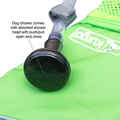 Kurgo Go Shower for Dogs, Camping Shower for Pets, Outdoor Dog Shower, Hiking, Camping, Beach Shower, Portable, Holds 6L of Water, Green