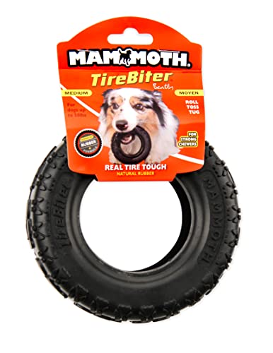 Mammoth TireBiterII â Natural Rubber Dog Toys for Extreme Chewers â Dog Toys for Extra Long Interactive Play â Aggressive Chewer Toys for Small - Medium Dogs - Medium 5â