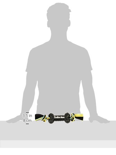 Mammoth TireBiterII Bone with Cotton-Poly Rope â Natural Rubber Dog Toys for Extreme Chewers â Dog Toys for Extra Long Interactive Play â Aggressive Chewer Toys for Dogs - Large 16â