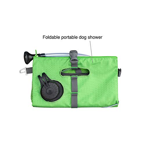 Kurgo Go Shower for Dogs, Camping Shower for Pets, Outdoor Dog Shower, Hiking, Camping, Beach Shower, Portable, Holds 6L of Water, Green