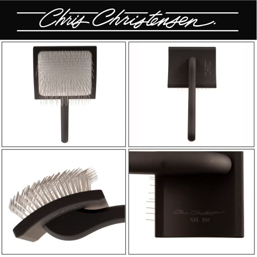 Chris Christensen Big K Dog Slicker Brush, Groom Like a Professional, Fluff Detangle Style, Saves Time Energy, Black, Medium