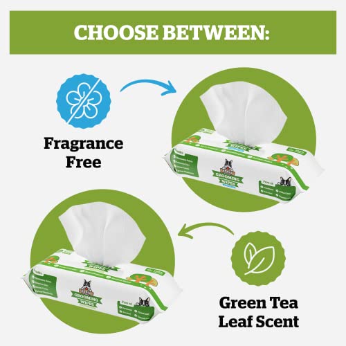 Pogi's Grooming Wipes - 100 Hypoallergenic Pet Wipes for Dogs & Cats - Plant-Based, Fragrance-Free, Deodorizing Dog Wipes