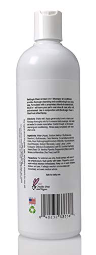 BarkLogic Clean & Clear 2 in 1 Shampoo & Conditioner, Mint, 16 fl oz - Grooming Essentials For A Healthy Coat - No Parabens, No Phthalates, No Sulfates, No DEA & PEG, Hypoallergenic & Vegan