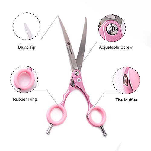 TooSharp Dogs Grooming Curved Scissor - 7.5 Inch Pet Grooming Shear for Professional Groomer, Made of Japanese 440C Stainless Steel