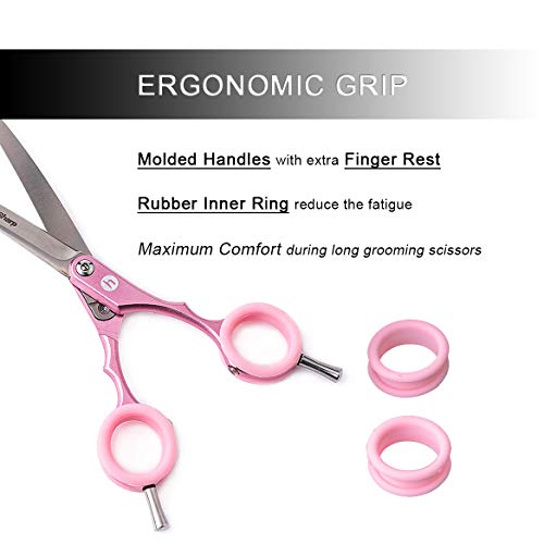 TooSharp Dogs Grooming Curved Scissor - 7.5 Inch Pet Grooming Shear for Professional Groomer, Made of Japanese 440C Stainless Steel