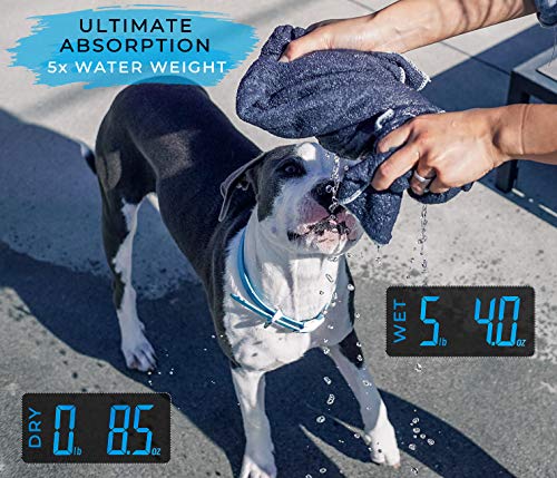 Wooflinen Microfiber Pet Bath Towel, 2-Pack, Ultra-Absorbent, Double Density, Machine Washable for Dogs and Cats