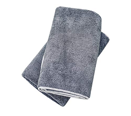 Wooflinen Microfiber Pet Bath Towel, 2-Pack, Ultra-Absorbent, Double Density, Machine Washable for Dogs and Cats