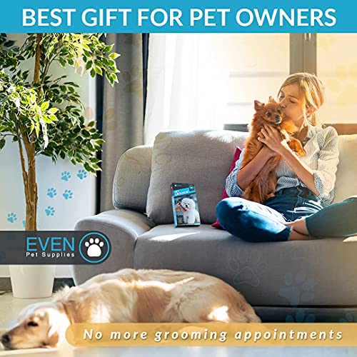 EVEN Professional Dog Grooming Scissors Set for Cats and Dogs-9CR Coated Steel, Safety Kit- Straight and Thinning Shears, Curved Up Shears , Metal Pet Comb, Scissor Sharpener and Case-Pet Fur Care