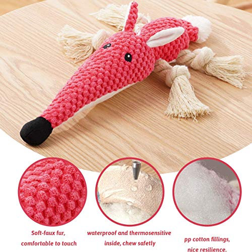 KOL OL Dog Plush Toys Dog Chew Toys Pet Squeaky Toys with Crinkle Paper, Interactive, Chewing and Durable Toys for Puppy Dogs and Medium Dogs.(Mouse)