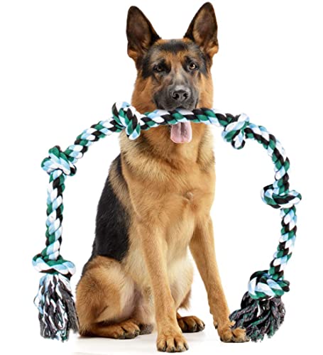 Giant Dog Rope Toy for Extra Large Dogs - 42 Inch Long 6 Knot XXL Dog Rope Toy for XL Dog - Benefits Non-Profit Animal Rescue - Indestructible Dog Toy for Aggressive Chewers and Large Dog Breeds