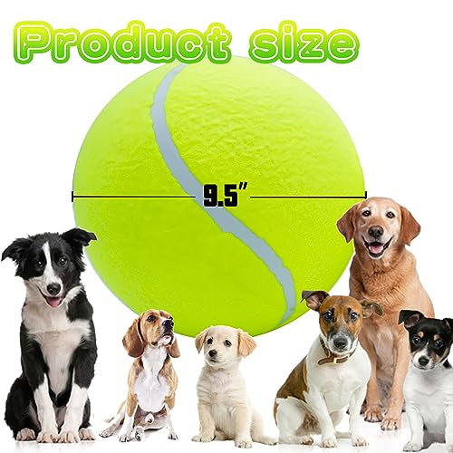 Banfeng Giant 9.5" Dog Tennis Ball Large Pet Toys Funny Outdoor Sports Dog Ball Gift with Inflating Needles