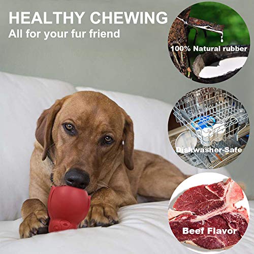 Penguin Durable Dog Chew Toys, Freezable Stuffable Puppy Treat Dispensing Chew Toys, Natural Rubber Interactive Puzzle Game Dog Toys for Small Medium Large dogs, Fun to Chase and Fetch, Beef Flavor