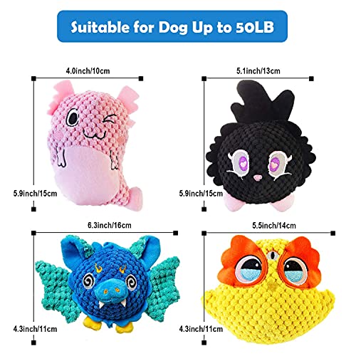 Squeaky Dog Toys, Cute Puppy Toys, Stuffed Durable Plush Dog Chew Toys with Crinkle Sound, Soft Pet Toy for Small and Medium Dogs